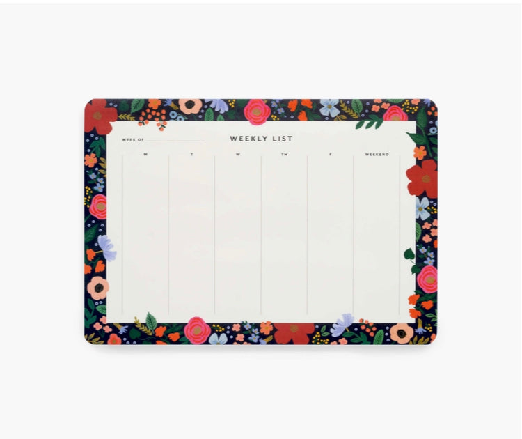 Rifle Paper Wild Rose Weekly Desk Pad