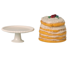 Load image into Gallery viewer, Maileg Party Cake and Cake Stand, Mouse - Off White
