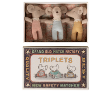 Load image into Gallery viewer, Maileg Triplets, Baby Mice in Matchbox - Checker

