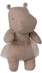 Maileg Safari Friends, Hippo with Skirt, Small -Soft Rose