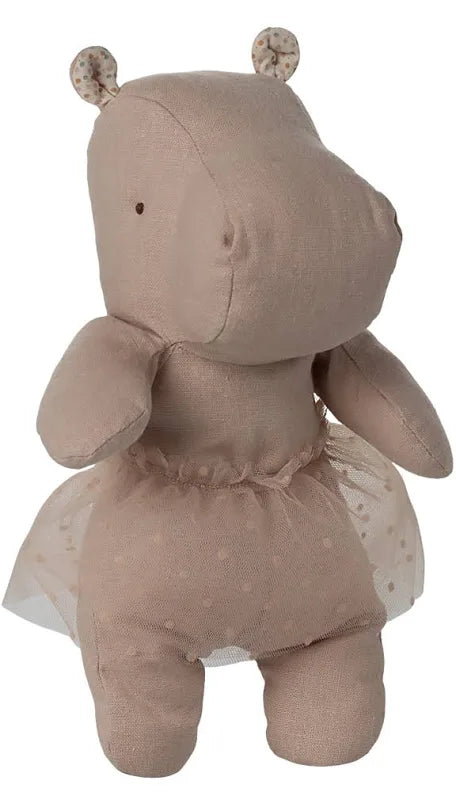 Maileg Safari Friends, Hippo with Skirt, Small -Soft Rose