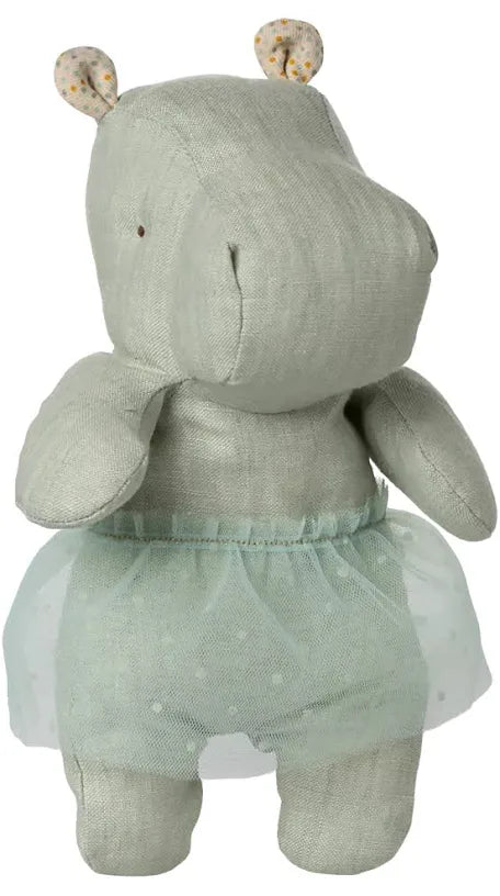 Maileg Safari Friends, Hippo with Skirt, Small - Mint