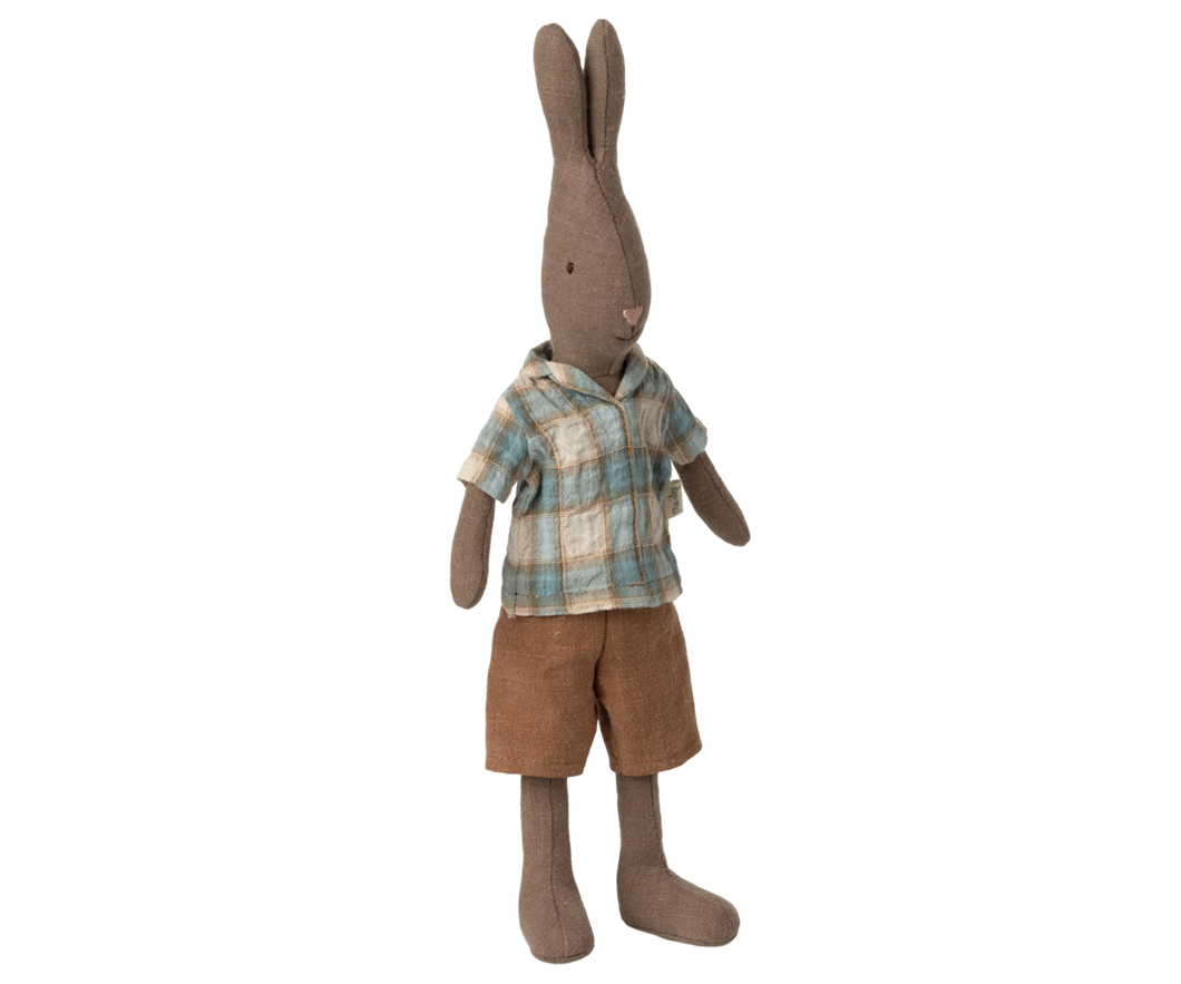 Maileg Rabbit, Size 2 - Brown - Shirt and Shorts S/S
