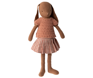 Maileg Bunny, Size 3 - Chocolate Brown - Knitted Shirt and Skirt  CSS