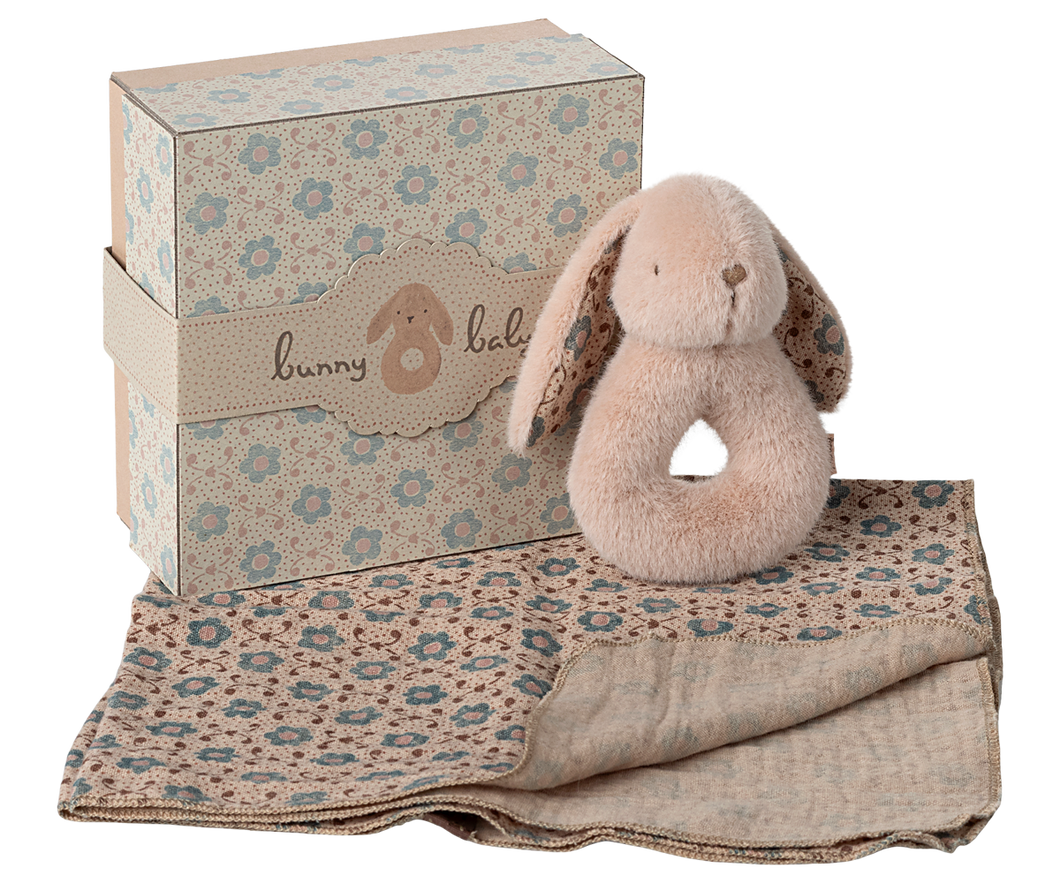 Maileg Rabbit Rattle Set - Powder