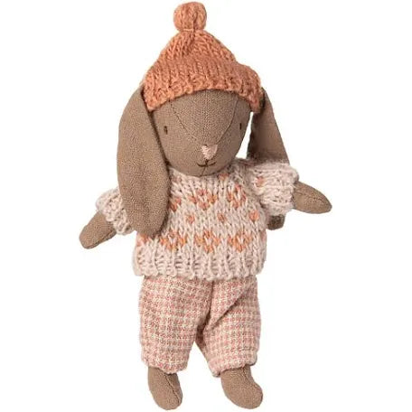 Maileg Winter Bunny, Micro - Brown - Rose  WMR