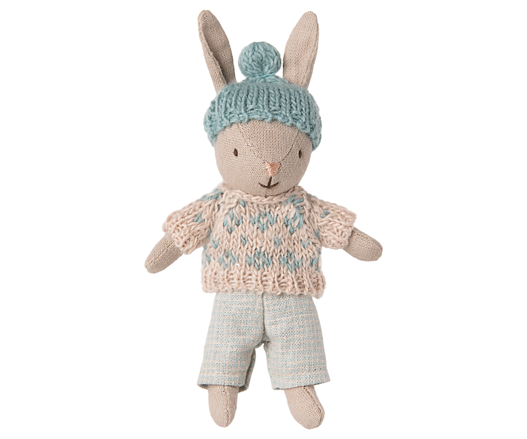 Maileg Winter Rabbit, Micro - Sand - Mint  WMM