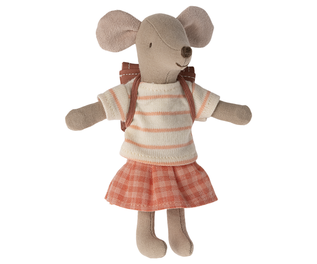 Maileg Tricycle Mouse, Big Sister - Coral NC