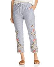 Load image into Gallery viewer, Scotch &amp; Soda Blue Stripe Pant with Tropical Embriodery
