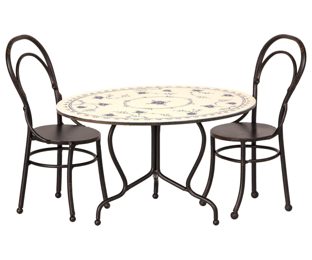 Maileg Dining Table and Two Chairs, Mini