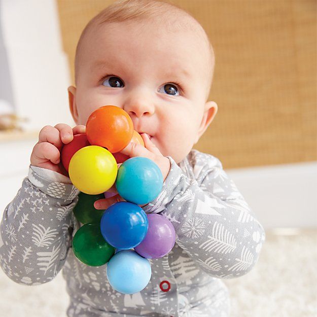 Classic Baby Beads - Wooden Rainbow Balls