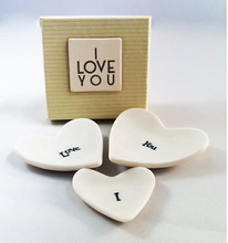 Load image into Gallery viewer, Miniature Porcelain Heart Dishes
