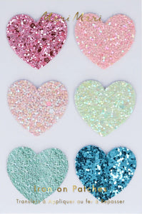 Sparkle Heart Iron on Patches