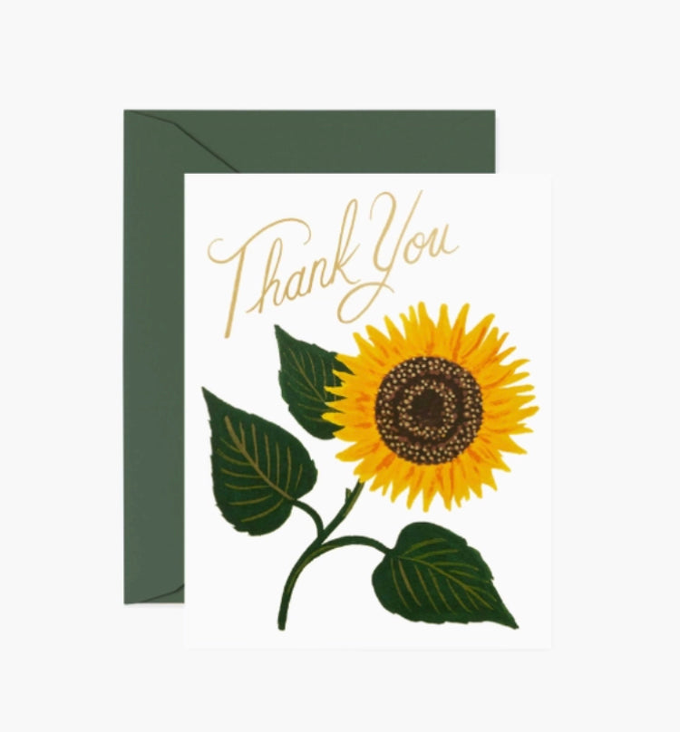 Rifle Paper Sunflower Thank You Cards (boxed set of 8)