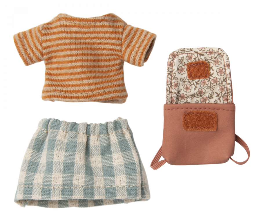 Maileg Clothes and Bag, Big Sister Mouse - Old Rose BSR