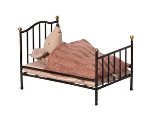 Maileg Vintage Bed, Mouse - Anthracite
