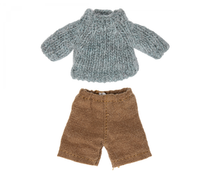 Maileg Knitted Sweater and Pants for Big Brother Mouse