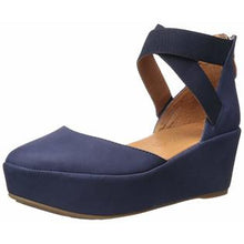 Load image into Gallery viewer, Nyssa Navy Wedge with Elastic Sandal
